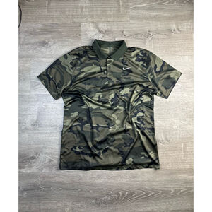 Men's Nike Camo Polo Shirt, Size L, Green